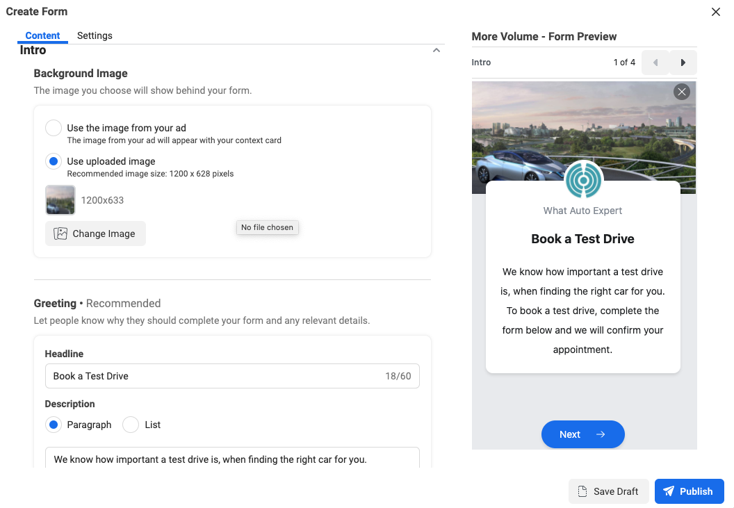 what. - Facebook Lead Generation Campaign