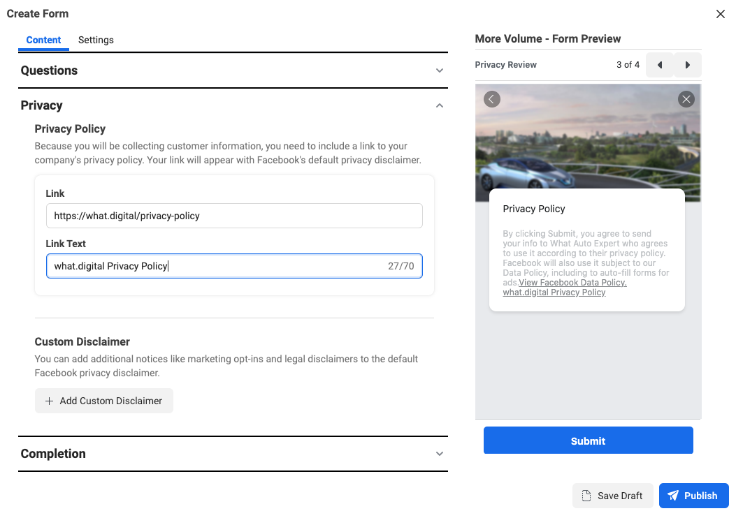 what. - Facebook Lead Generation Campaign